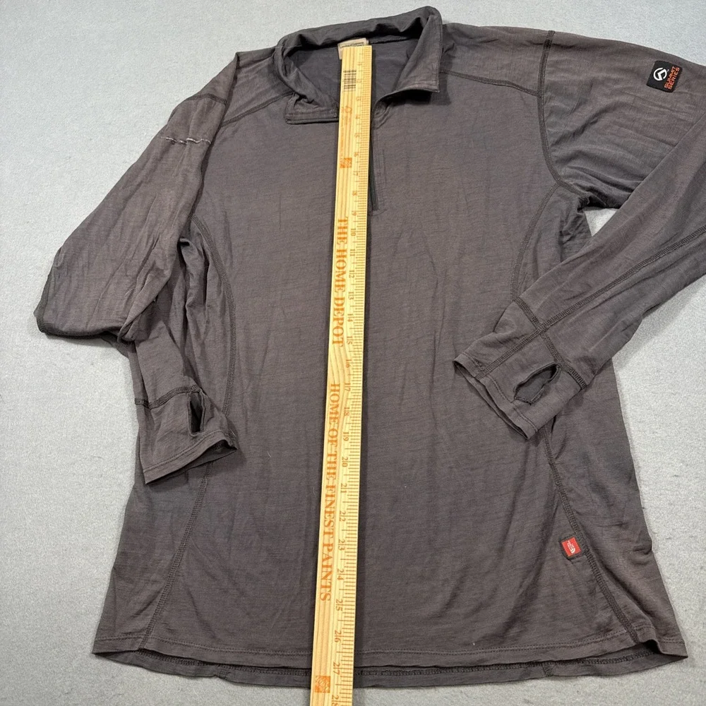 North Face Shirt Men L GRY 1/4 THUMBHOLES Performance Activewear Hiking REPAIR